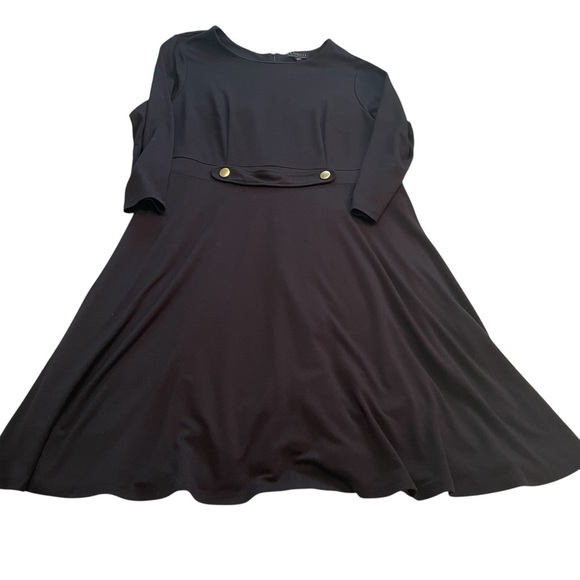 ELOQUII BLACK SHORT 3/4 SLEEVE WAIST DETAIL
KNEE LENGTH SHIFT DRESS PLUS SIZE 18 - Picture 7 of 10